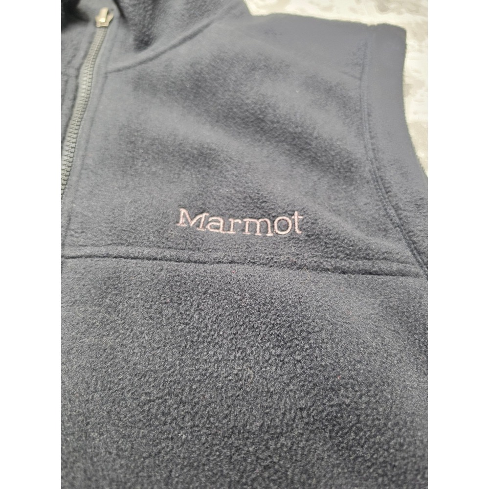 Marmot Mens Polartec Fleece Vest Black Full Zip Mock Neck K8660 Medium - Picture 7 of 8